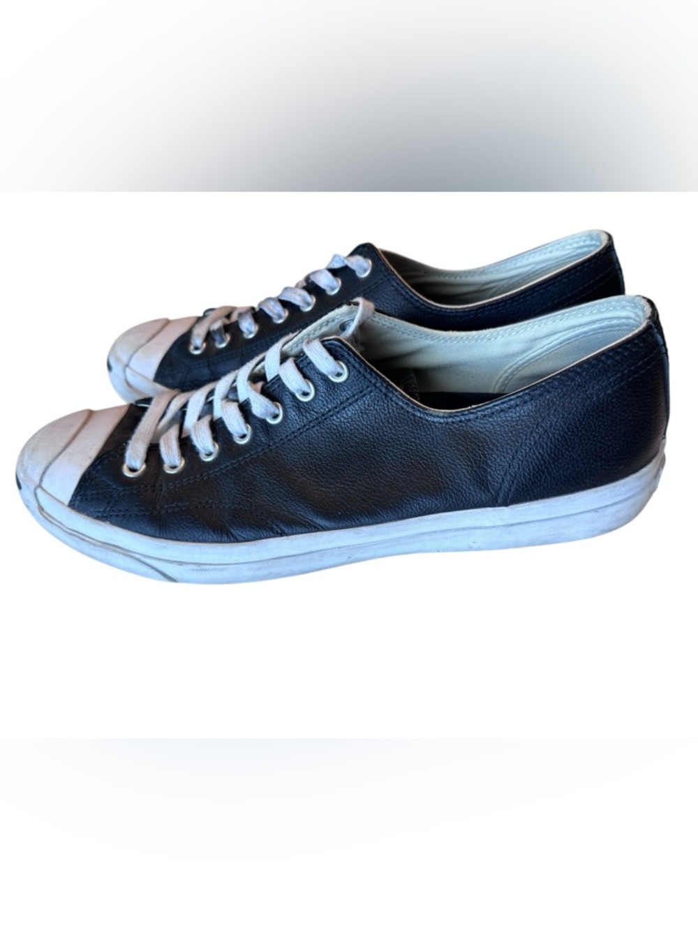 Jack Purcell Converse Classic Men's 12 Black Leather Low-Top Chuck Taylor